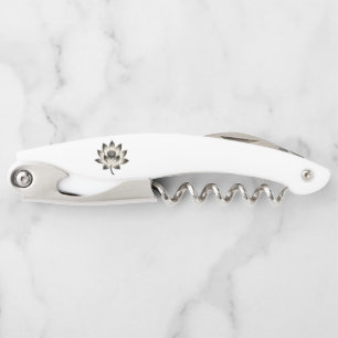 Graceful Lotus – Ink Brush Flower on Corkscrew