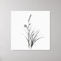 Graceful Monochrome Detailed Reeds Sketch Drawing