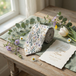 Graceful Pastel Wildflowers Tie