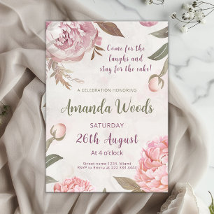 Graceful Peony Elegance Birthday Celebration Invitation