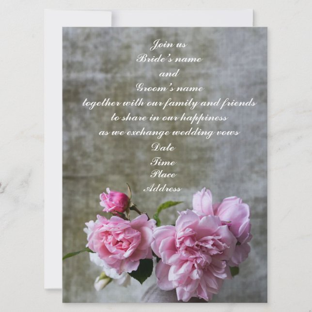 Graceful Peony Wedding Invitations  (Front)
