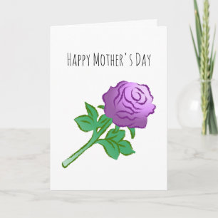Graceful Purple Rose Card