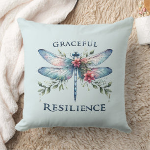 Graceful Resilience - Artistic Dragonfly Cushion