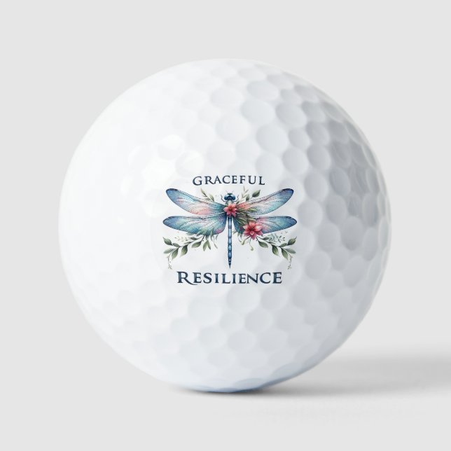 Graceful Resilience - Artistic Dragonfly Golf Balls (Front)