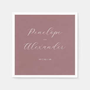 Graceful Rose Gold Calligraphy Napkin