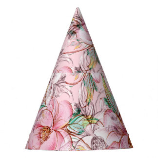 Graceful roses: buds seamless pattern party hat