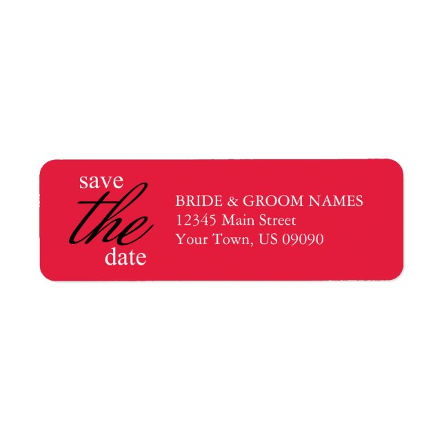 Graceful Save The Date Address Labels (Red) (Front)
