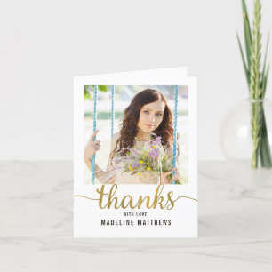 Graceful Script EDITABLE COLOR Thank You Card