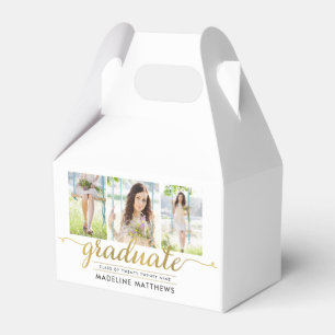 Graceful Script Graduation Party Favour Box