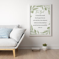 Graceful Scripture Art - John 3 16 Olive Branch 