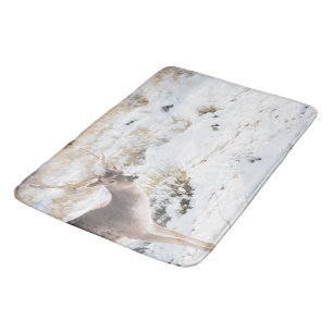 Graceful Stag in the Winter 1 #animal #art Bath Mat
