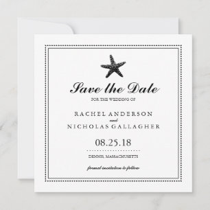 Graceful Starfish Black Save the Date