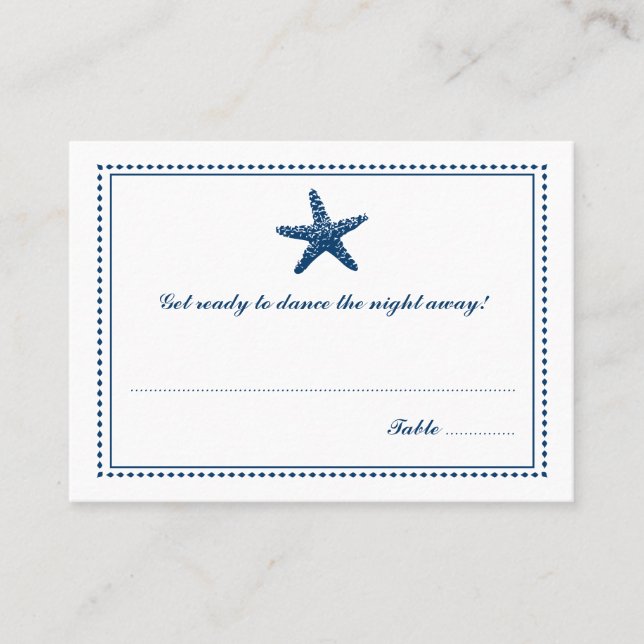 Graceful Starfish | Seating Escort Card (Front)