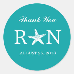 Graceful Starfish   Wedding Classic Round Sticker