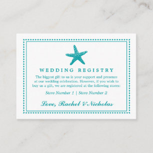 Graceful Starfish Wedding Gift Registry Enclosure Card