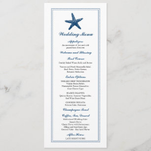Graceful Starfish Wedding Menu