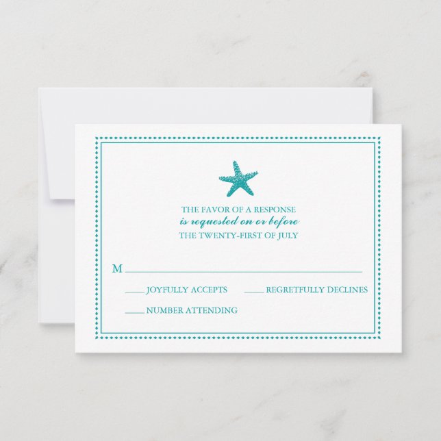 Graceful Starfish | Wedding RSVP (Front)