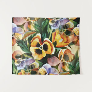 Graceful Stylish Gorgeous Vintage Pattern Pansies Tapestry