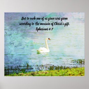 Graceful Swan Bible Scripture Poster