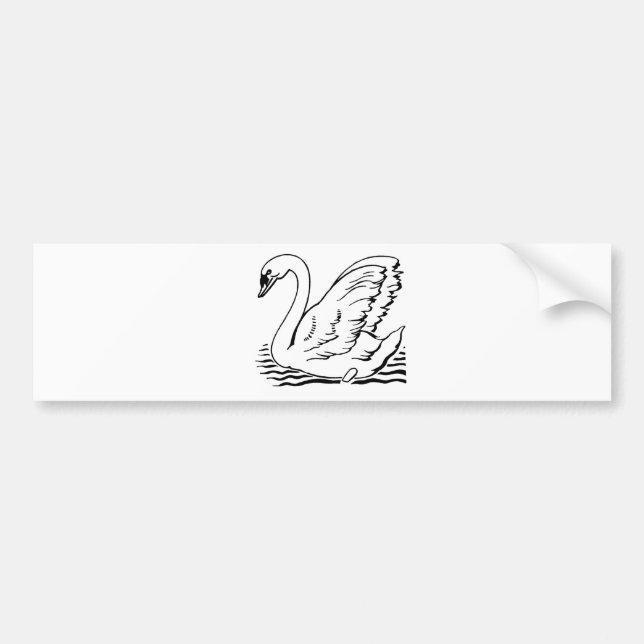 Graceful Swan Bumper Sticker (Front)