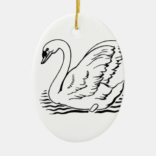 Graceful Swan Ceramic Tree Decoration