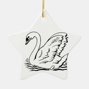 Graceful Swan Ceramic Tree Decoration