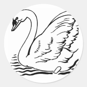 Graceful Swan Classic Round Sticker