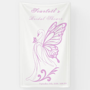 Graceful swan with butterfly wings banner