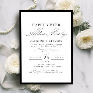 Graceful Typography Happily Ever After Party Invitation