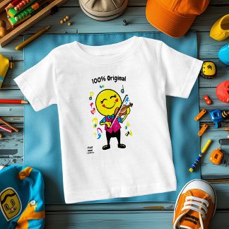 Graceful Violinist Emoji – Fun and Colourful Baby T-Shirt