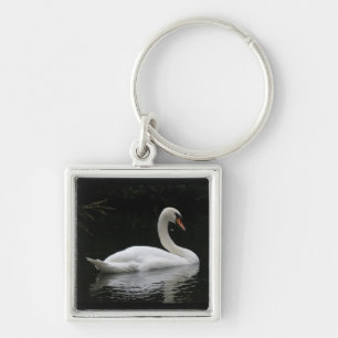 Graceful White Swan Keychain