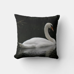 Graceful White Swan Pillow
