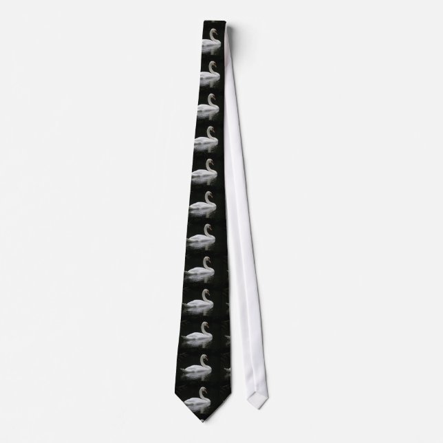 Graceful White Swan Tie (Front)