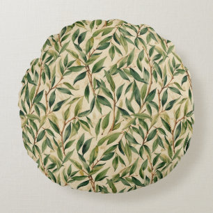 Graceful Willow Branches Round Cushion