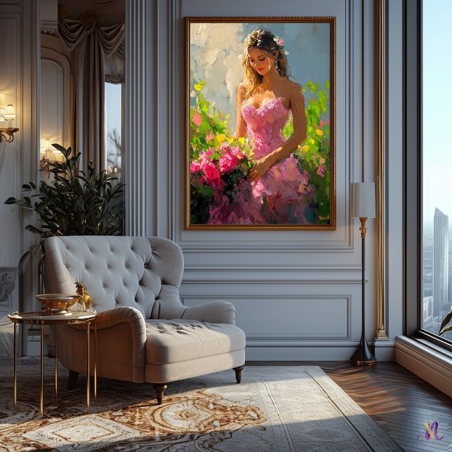 Graceful Woman in Floral Garden in Impressionist  Poster (Creator Uploaded)
