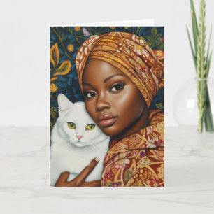 Graceful Woman with Cat Invitation