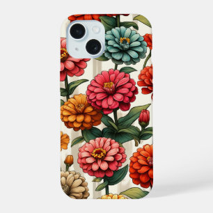 Graceful Zinnia Flower iPhone 15 Case