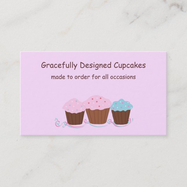 Gracefully Designed Cupcakes Business Card (Front)