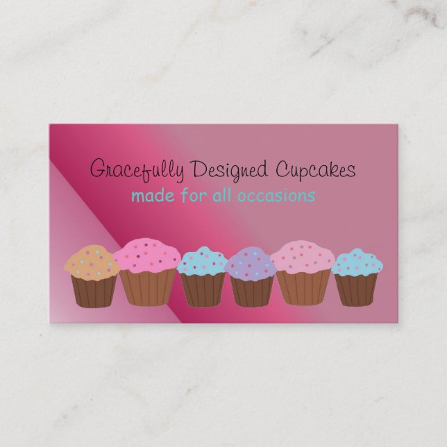 Gracefully Designed Cupcakes Business Card (Front)