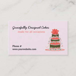 Gracefully Designed Wedding Cake Business Card