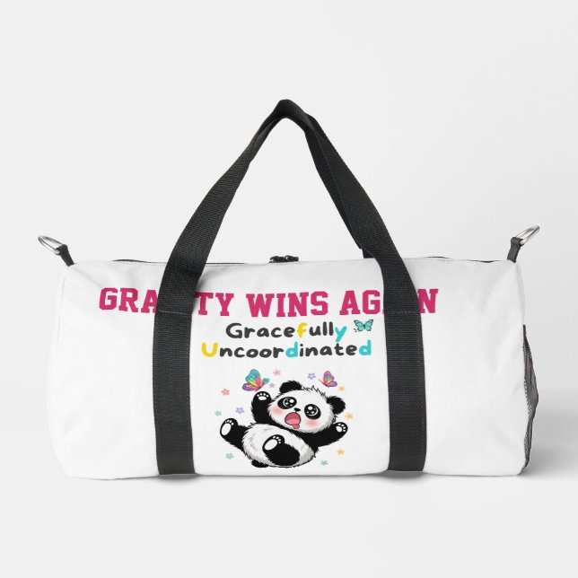 Gracefully Uncoordinated Cute Panda Duffle Bag (Front)