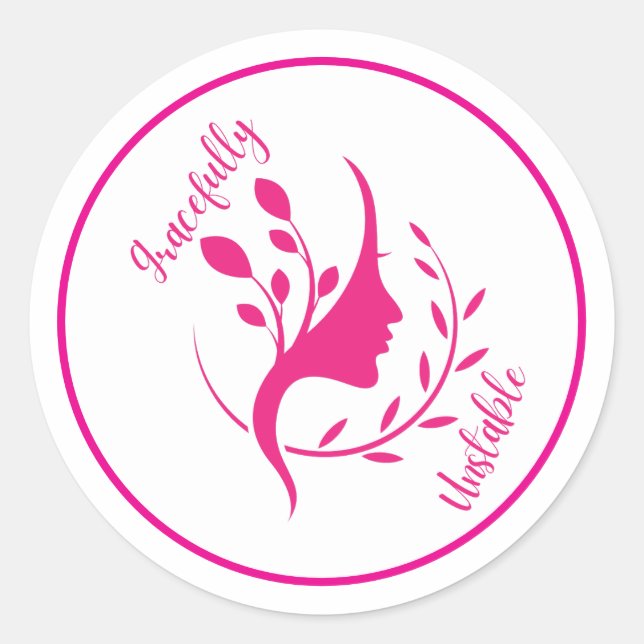 Gracefully Unstable – Funny & Aesthetic Stickers (Front)
