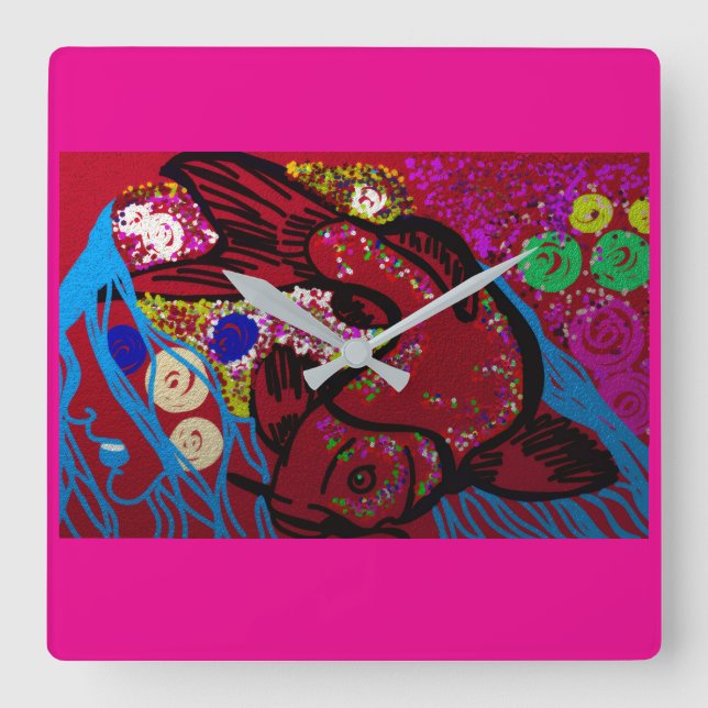 Grace's Harmony Square Wall Clock (Front)