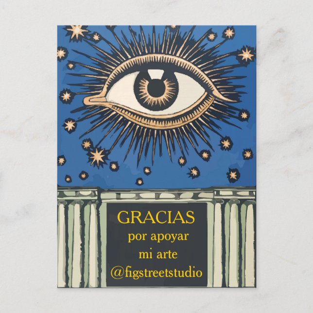 Gracias, Big Eye, change text Postcard (Front)