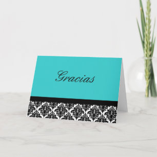 Gracias Damask Thank You Card