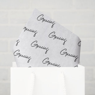 Gracias minimal Black white script Custom Business Tissue Paper