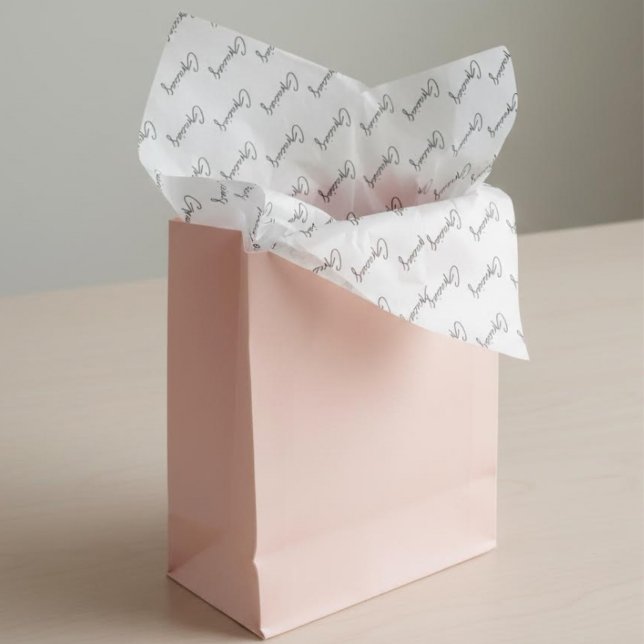 Gracias minimal Black white script Custom Business Tissue Paper (Creator Uploaded)
