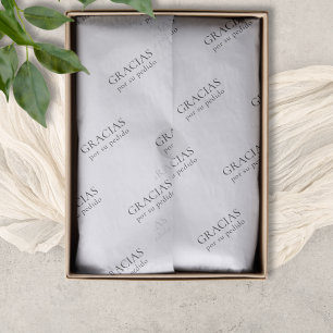 Gracias Minimal Elegant Black White Business Tissue Paper