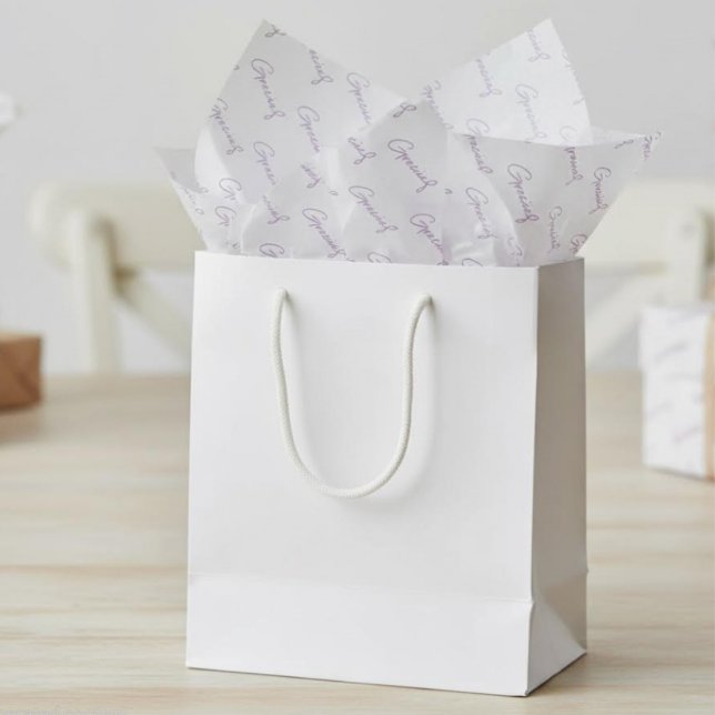 Gracias Minimal Puprle Script Custom Business Tissue Paper (Creator Uploaded)