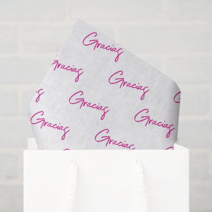 Gracias minimalist hot pink script Custom Business Tissue Paper